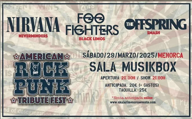 Imagen del evento American Rock Punk Tribute Fest – Nirvana – Foo Fighters – Offspring